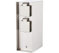 BOLD Orio Prise extérieure de Jardin (Colonne de Prises) avec répartiteur à 4 fiches en Acier Inoxydable (IP44 Outdoor Energie-Säule | jusqu'à 3680 Watts | anguleux | 23 x 12 x 8,5 cm)