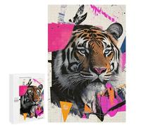Bold Tiger Art Print Puzzle 1000 Pièces Educa Jouet en Bois Cadeau Unique Décoration Intérieure Jeu Éducatif Challenge Toy Adultes Et Enfants À Partir De 14 Ans 1000 PCS