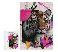 Bold Tiger Art Print Puzzle 300 Pièces Educa Jouet en Bois Cadeau Unique Décoration Intérieure Jeu Éducatif Challenge Toy Adultes Et Enfants À Partir De 14 Ans 300 PCS