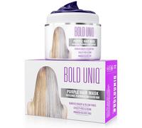 BOLD UNIQ Masque Capillaire Violet - Soin Professionnel - Conditionneur Nourrissant Réparateur et Protecteur sans Sulfate pour Cheveux Blonds, Gris, Secs, Abîmés et Décolorés