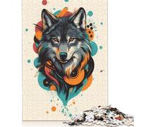 Bold Wolf Portrait Poster Stunning Gift for Nature and Adventure Lovers Puzzles 1000 Pièces Cadeau Unique Jeu Éducatif Défi Jouet À De Qualité Supérieure Peinture Art pour Adultes Et Enfants À Parti
