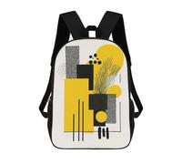 Bold Yellow & Black Geometric Abstract Minimalist Art Sacs À Dos Pour Enfants 17inch Sac À Dos Scolaire, Sac Imprimé En 3D, Cartable Pour Enfants, Sac De Voyage, Sac À Dos Garçon Fille, Sac D'école Po