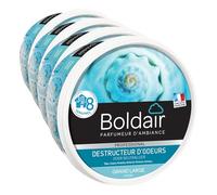 BOLDAIR - Destructeur d'odeur en Gel - Grand Large - Neutralise les odeurs - parfume - Produit gel solide - Multi application - durée 8 semaines - 300g - Fabrication française (Lot de 4)
