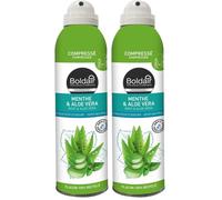 BOLDAIR - Destructeur d'odeur et parfumants d'intérieur - Format compressé - parfum menthe et aloe vera - sans retombées - Flacon 100% recyclé - écologique - 250ML - Fabrication française (Lot de 2)