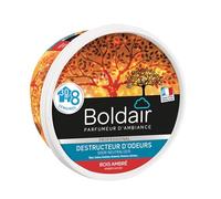 BOLDAIR - Gel destructeur d'odeur Bois Ambré - Neutralise les odeurs - parfume- durée 8 semaines - 300g - Fabrication française