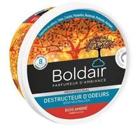 BOLDAIR - Gel destructeur d'odeur Bois Ambré - Neutralise les odeurs - parfume- durée 8 semaines - 300g - Fabrication française