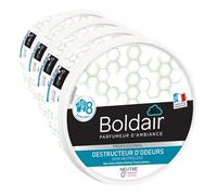 BOLDAIR - Gel destructeur d'odeur Neutre - Neutralise les odeurs - parfume - Produit gel solide - Multi application - durée 8 semaines - 300g - Fabrication française (Lot de 4)