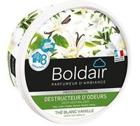 BOLDAIR -Gel destructeur d'odeur Thé Blanc Vanille -Neutralise les odeurs -Parfume - Durée 8 semaines -300g -Fabrication française