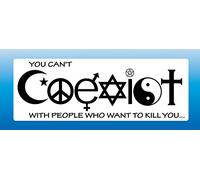 BOLDERGRAPHX 4010 Autocollant pour pare-chocs avec inscription « You Can't Coexist with People who want to Kill You » Blanc 6,3 x 21,3 cm