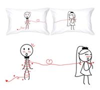 BOLDLOFT Taies d'oreiller pour couple Tie The Knot - Cadeaux de mariage pour les mariés Cadeaux de fiançailles pour couple Cadeaux de fête prénup