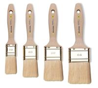 Boldrini Lot de 4 pinceaux à Peinture avec Manche en Bois pour Murs, Murs, Bois, Fer - Kit 3-4-5-6 cm - Fabriqué en Italie