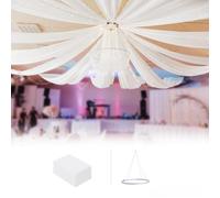 boldworks Lot de 6 Rideaux de Plafond à Suspendre avec Anneaux en Mousseline de Soie Douce et Transparente pour décoration de Mariage, décoration de fête, 1,5 x 3 m, Blanc