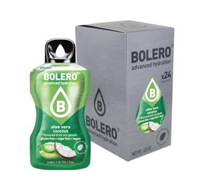 Bolero ALOE VERA COCO 24 x 3 g | Jus en poudre sans sucre, sucré avec de la stévia + vitamine C | Convient pour les enfants, les diabétiques | Sans gluten et adapté aux végétaliens | Le goût
