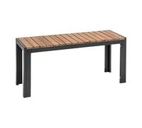 Bolero Banc en acier et acacia en acier et bois d'acacia 1000 mm (lot de 2), cadre en acier noir et plateau en bois, taille : 450(H)x1000(L)x350(P)mm, DS154