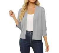 Boléro Cardigan Femme Chic Et Elegant Long Gilet Grande Taille Hiver Mariage Veste Mi Saison Manches Longues Pull Chaud Femme Boutonnière Pas Cher Cardigan Blouson Vêtements(Gris,S)