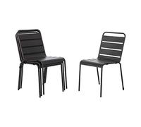 Bolero CF-MC-C018 Chaise d'appointà lattes en acier Gris