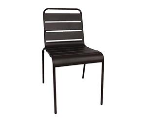 Bolero CF-MC-C018 Chaise d'appointà lattes en acier Noir