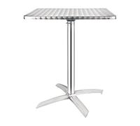Bolero CG838 Table pliante carrée en acier inoxydable 720 x 600 x 600 mm, Silver