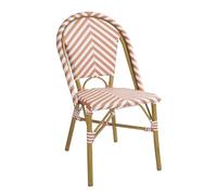 Bolero Chaise d'appoint en rotin Style Parisien Corail, Aluminium et Osier PE