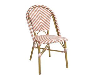 Bolero Chaise d'appoint en rotin Style Parisien Corail, Aluminium et Osier PE