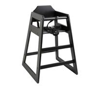 Bolero Chaise haute en bois, bois d'hévéa, noir
