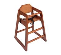 Bolero Chaise haute en bois marron foncé pour salleà manger et café 750 x 510 x 510 mm