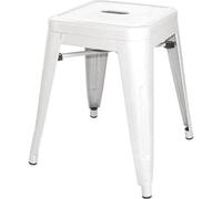 Bolero - DL869 - Lot de 4 tabourets bas en acier, Blanc