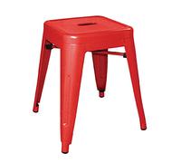 Bolero - DL870 - Lot de 4 tabourets bas en acier, Rouge