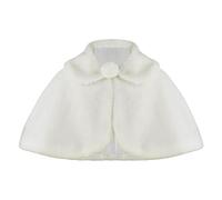 Boléro en fausse fourrure pour petite fille - Veste de princesse à manches longues - Châle pour demoiselle d'honneur - Cardigan pour fête de mariage - Manteau d'hiver confortable, blanc, 1-3 ans