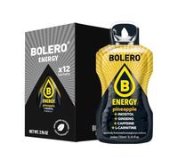 Bolero Energy 7 g x 12 sachets | Boisson en poudre sans sucre | Végan & sans gluten | Pour un mode de vie actif (12x7g, Ananas)