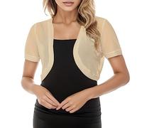 Bolero Femme Chic Et Elegant Mariage Manteaux Cardigan Fin Court Leger Ete T Shirts À Manches Courtes Sweat Zippé Top en Gothique Running Maillage Veste