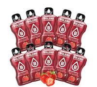 BOLERO Fraise | 10 sticks 9g de Poudre pour Boisson sans sucre à la Stevia | Sans Conservateur ni colorants artificiels, Faible en calories, il convient pour toute la Famille