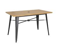 Bolero - FT954 - Table d'extérieur en aluminium, finition effet bois clair, 1200 x 760 mm - Surface résistante à la chaleur et aux UV, montage facile