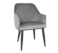 Bolero - FX071 - Lot de 2 chaises de salle à manger, Effet velours Gris