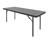 Bolero - GC596 - Table pliante rectangulaire, Gris 1,8 m - Pieds verrouillables à charnière, cadre en acier, montage facile