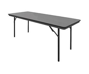 Bolero - GC596 - Table pliante rectangulaire, Gris 1,8 m - Pieds verrouillables à charnière, cadre en acier, montage facile