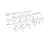 Bolero GD387 Lot de 10 chaises pliantes Blanc