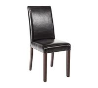 Bolero GF954 Lot de 2 chaises de salleà manger en similicuir Noir Hauteur 940 mm