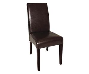 Bolero GF956 Lot de 2 chaises en cuir avec dossier incurvé Marron foncé