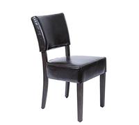 Bolero GF957 Lot de 2 chaises en similicuir épais Marron foncé