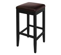 Bolero GG649 Lot de 2 tabourets de bar hauts en similicuir Marron foncé Hauteur 760 mm