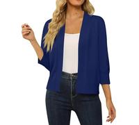 Boléro Gilet Femme Chic Et Elegant Grande Taille Cardigan Long Hiver Mariage Veste Mi Saison Manches Longues Pull Chaud Femme Open Front Pas Cher Cardigan Blouson Vêtements(Marine,S)