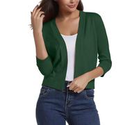 Boléro Gilet Femme Chic Et Elegant Grande Taille Cardigan Long Hiver Mi Saison Veste Coton Manches Longues Pull Chaud Femme Boutonnière Pas Cher Cardigan Blouson Vêtements(Vert foncé,M)