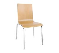 Bolero - GR342 - Lot de 4 chaises empilables avec dossier carré, Finition naturelle