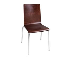 Bolero GR343 Lot de 4 chaises d'appointà dossier carré Finition chocolat foncé