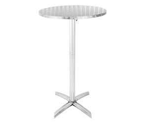 Bolero GR396 Table d'appoint rabattable en acier inoxydable Argenté Diamètre 600 mm