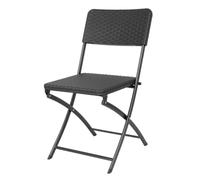 Bolero HS559 Lot de 2 chaises Pliantes en rotin pour intérieur ou extérieur Noir