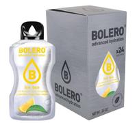 Boléro ICE TEA LEMON 24x3g | Jus en poudre sans sucre, édulcoré à la stévia + vitamine C | pour enfants et sportifs | sans gluten, végétalien | thé glacé saveur citron
