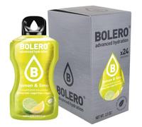 Boléro LEMON & LIME 24x3g | Jus en poudre sans sucre, édulcoré à la stévia + vitamine C | pour enfants et sportifs | sans gluten, végétalien | saveur citron et citron vert