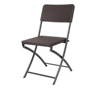 Bolero Lot de 2 chaises Pliantes en rotin Marron - Chaises d'intérieur et d'extérieur, de Jardin, d'événements, de terrasse HS558